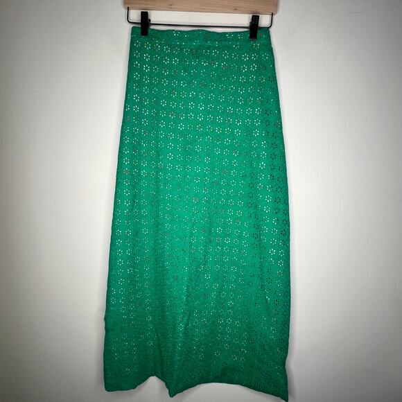 HVN Tender Loving Care Green Eyelet Skirt Matching Set Size 4 - Picture 4 of 9